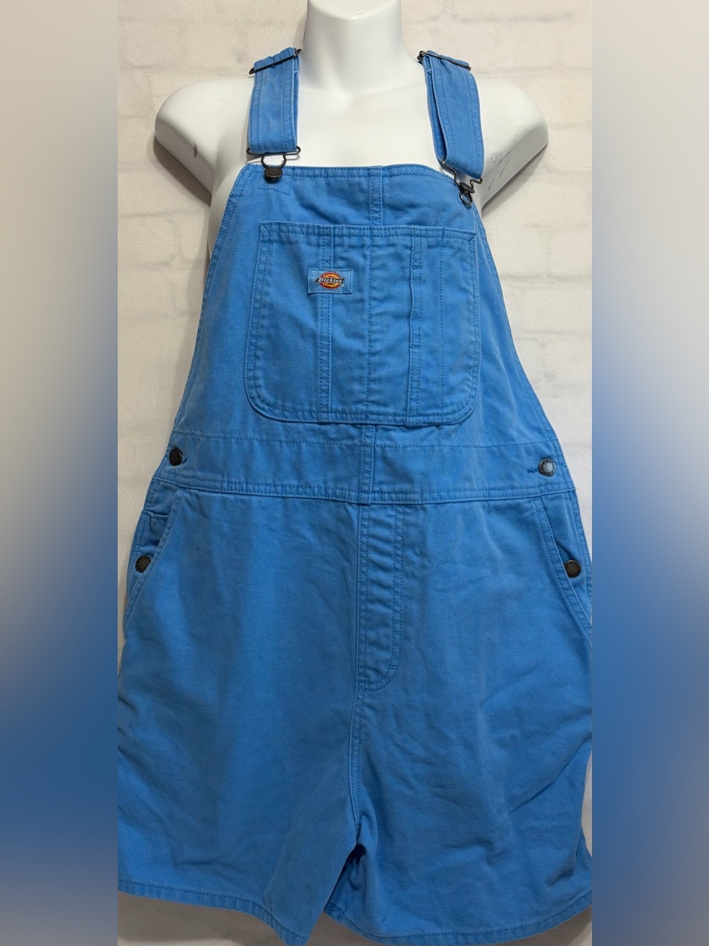 Size L Dickies Women's Relaxed Fit Overalls Blue #Dickies #Overall Shorts #90s